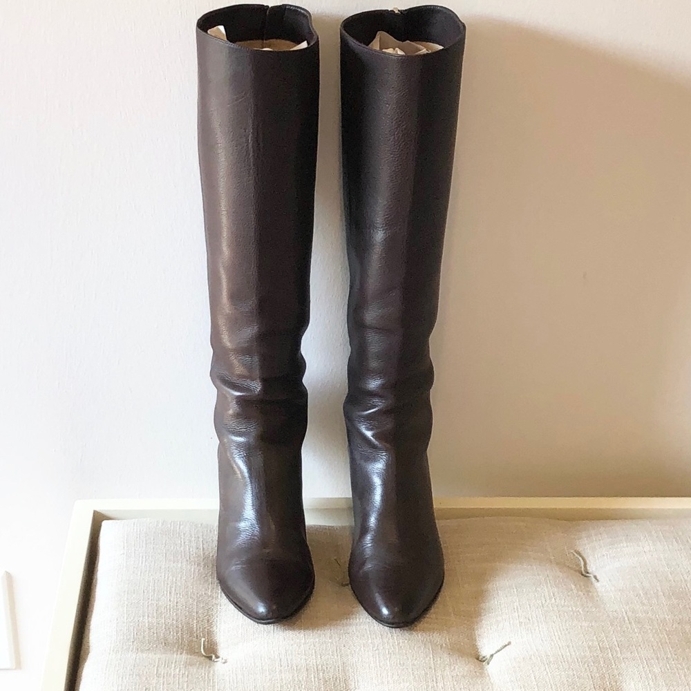 ⬇️ JIMMY CHOO 'Gem’ Grainy Calf Boots - Resoled